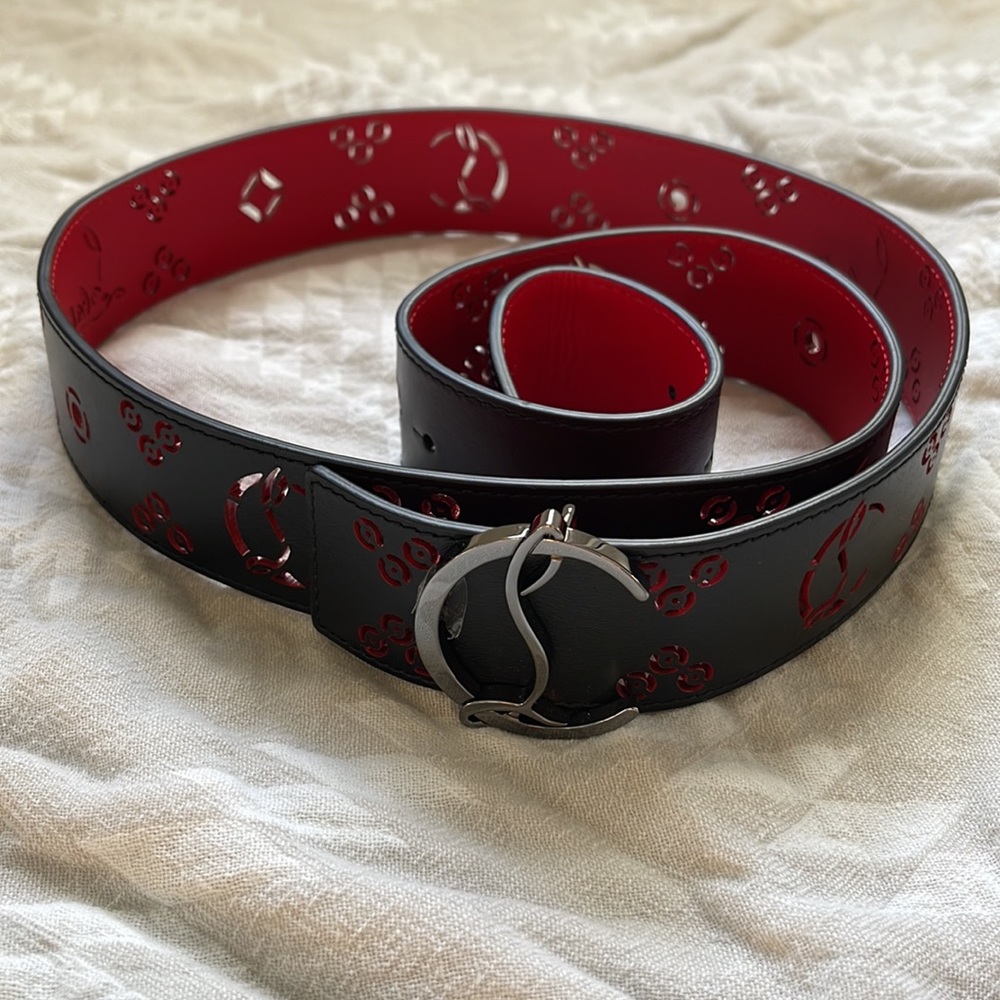 Men’s Christian Louboutin leather belt- 40 inch/100cm